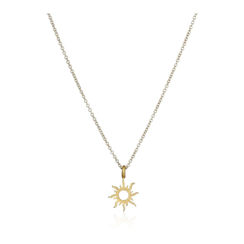 Friendship Gold Sun Pendant Chain Necklace